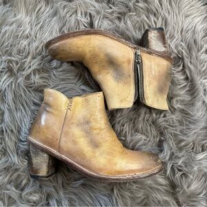 BED|STU Distressed Leather Ankle Booties. Sz 6.5